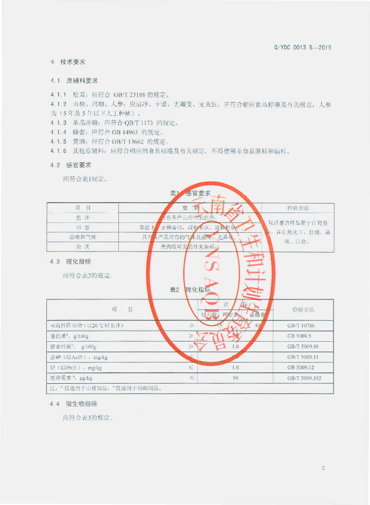 Q/YDC 0013S-2015 标准预览