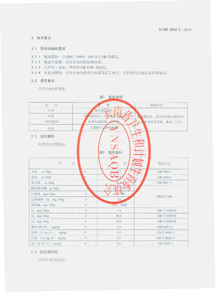 Q/YBR 0003-2015 标准预览