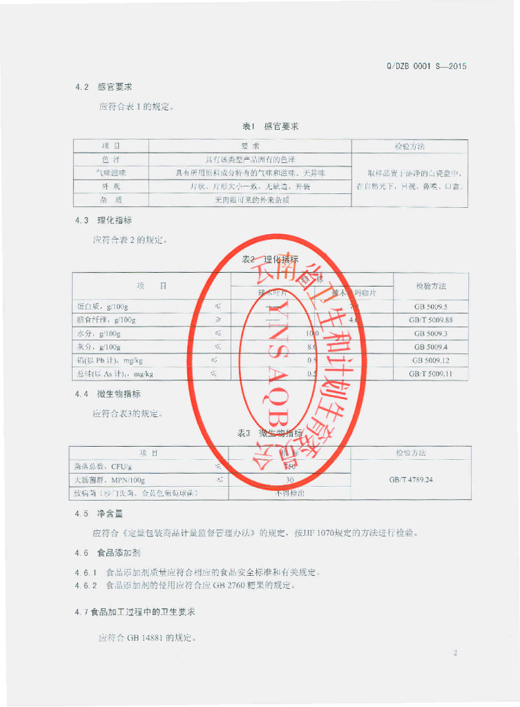 Q/DZB 0001S-2015 标准预览