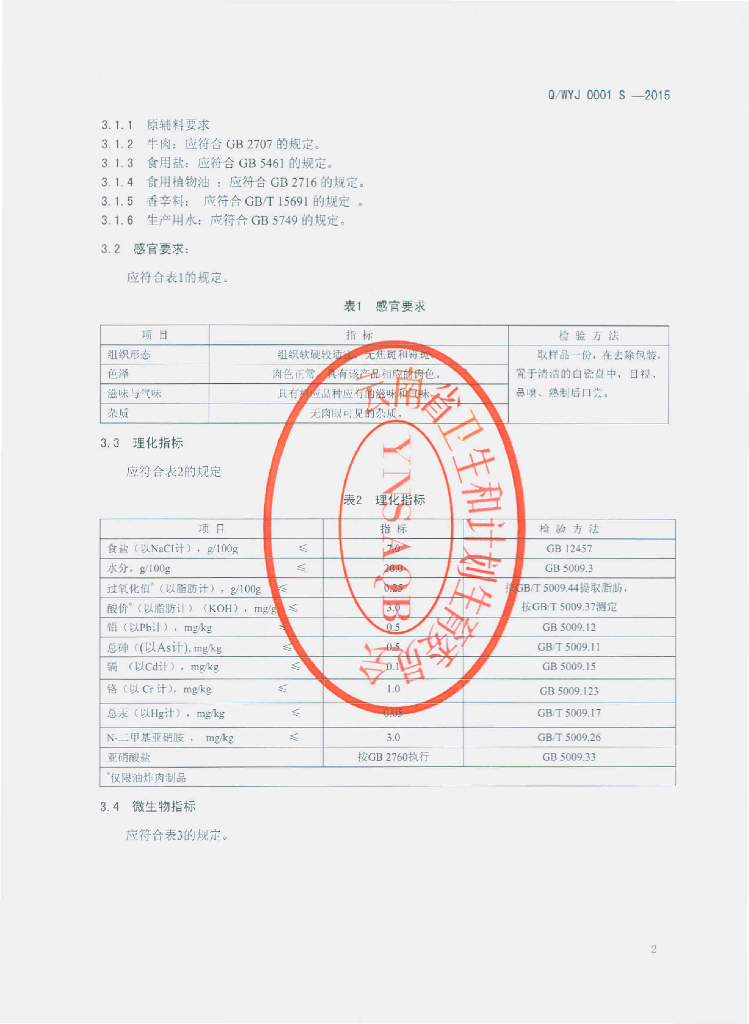 Q/WYJ 0001S-2015 标准预览