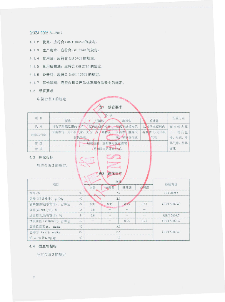 Q/XZJ 0002S-2012 标准预览