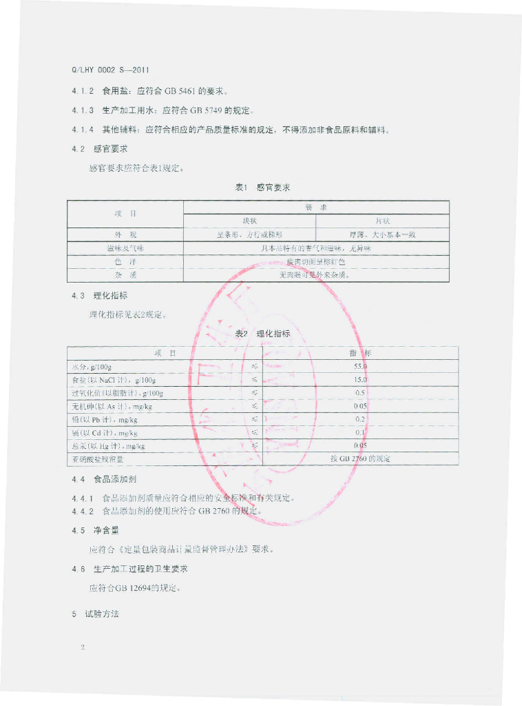 Q/LHY 0002S-2011 标准预览