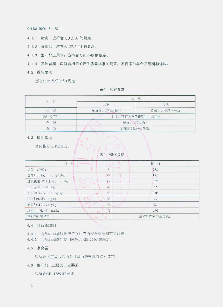 Q/LDS 0001S-2011 标准预览