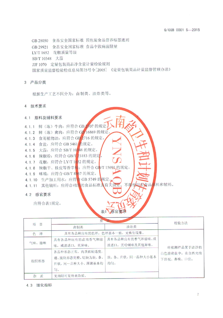 Q/GGB 0001S-2015 标准预览