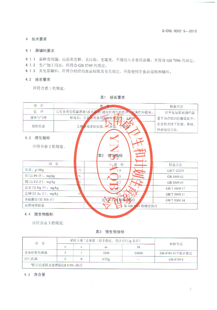 Q/CHG 0002S-2015 标准预览