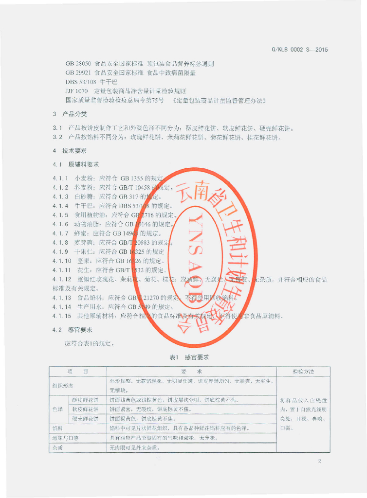Q/KLB 0002S-2015 标准预览