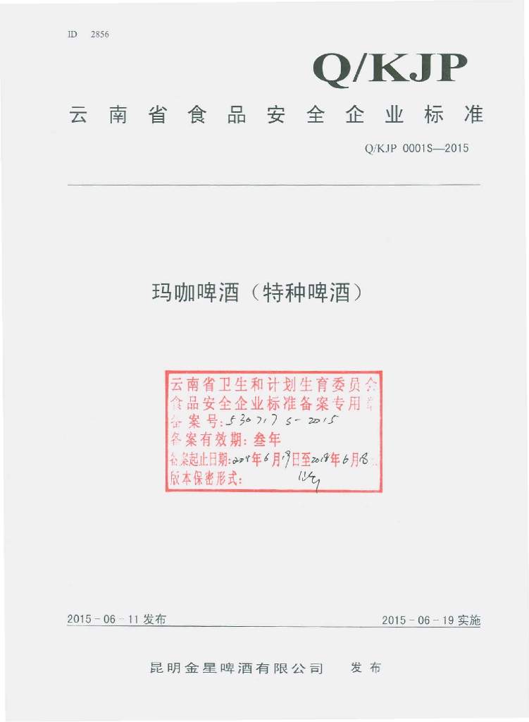 Q/KJP 0001S-2015 标准预览