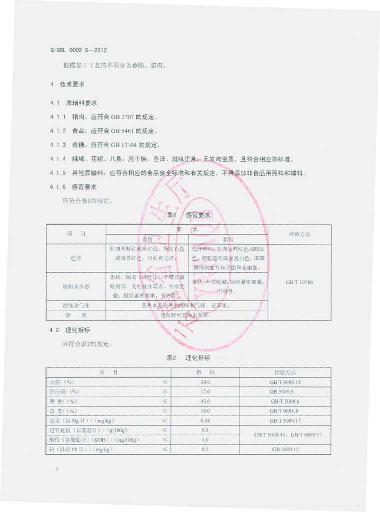 Q/GRL 0002S-2012 标准预览