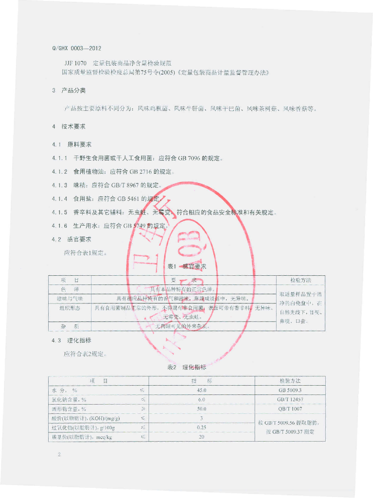 Q/GHX 0003S-2012 标准预览