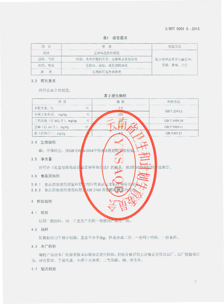 Q/BRT 0001S-2015 标准预览