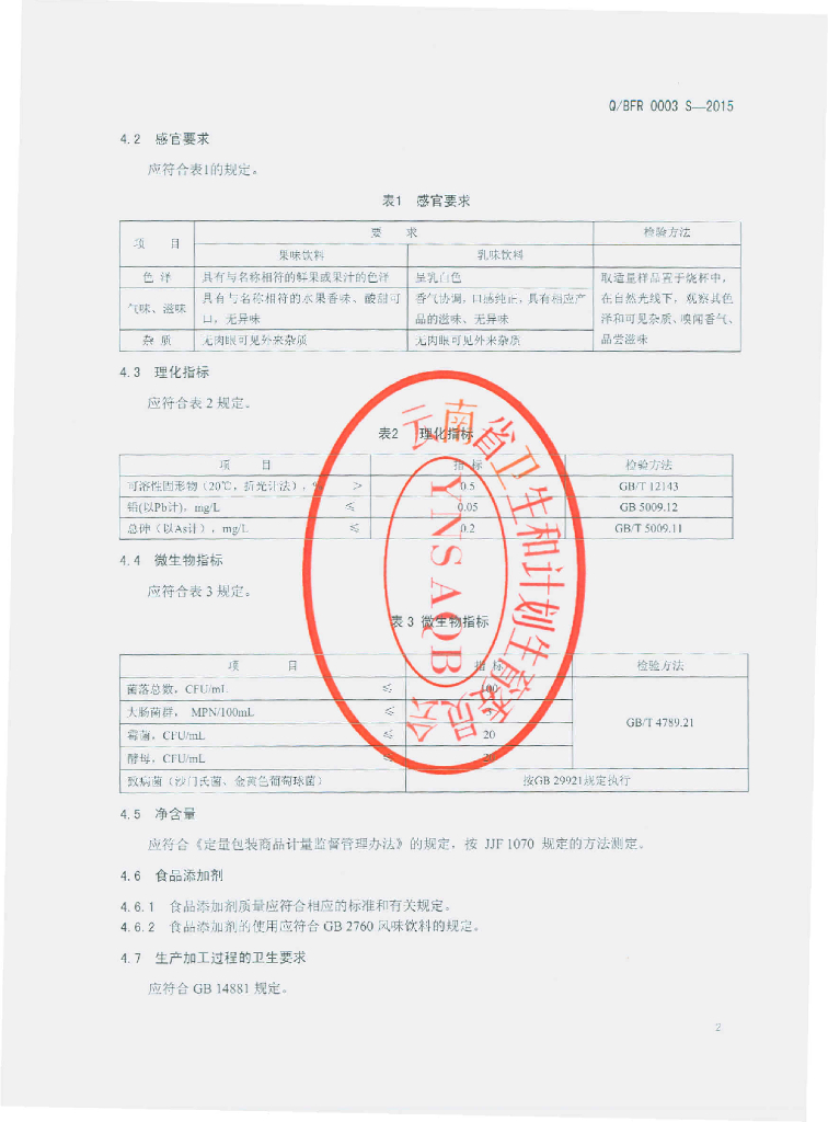 Q/BFR 0003S-2015 标准预览