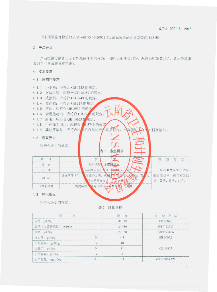 Q/QJL 0001S-2015 标准预览