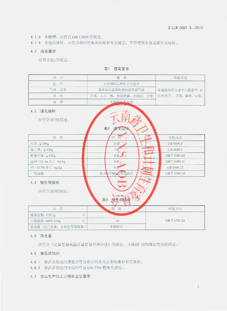 Q/LLM 0001S-2015 标准预览