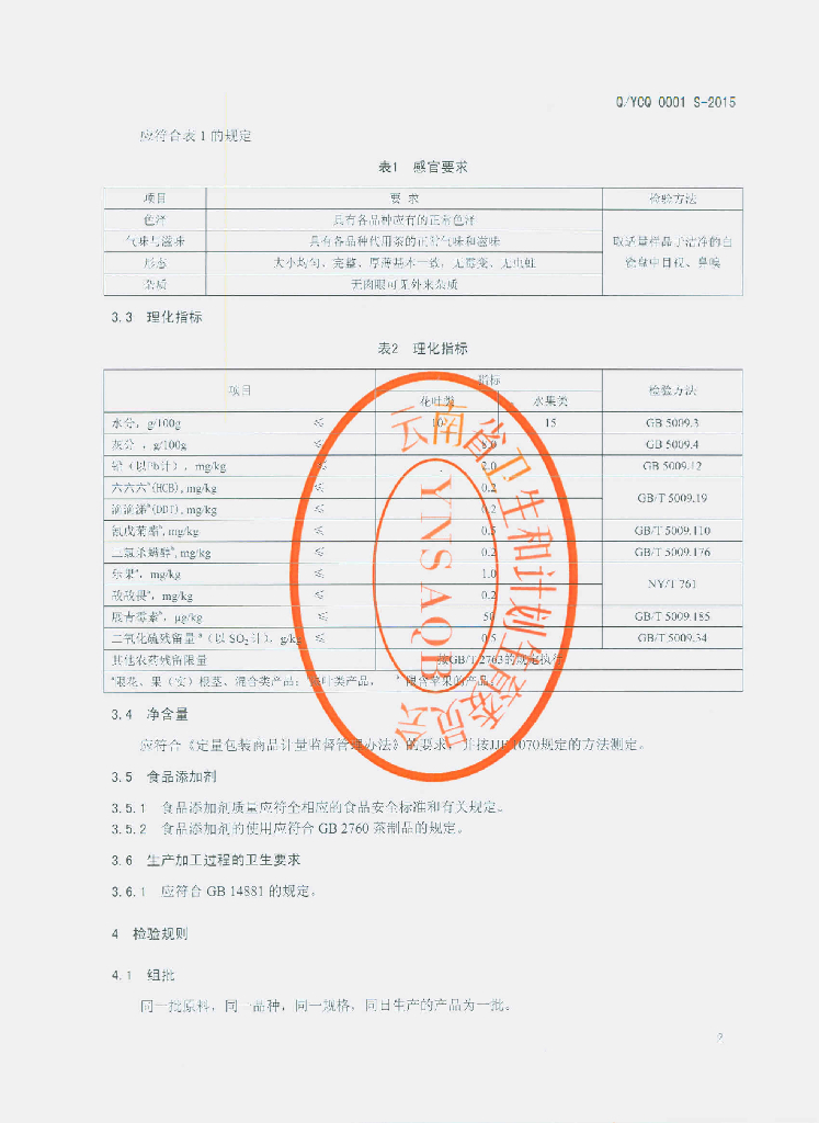 Q/YCQ 0001S-2015 标准预览