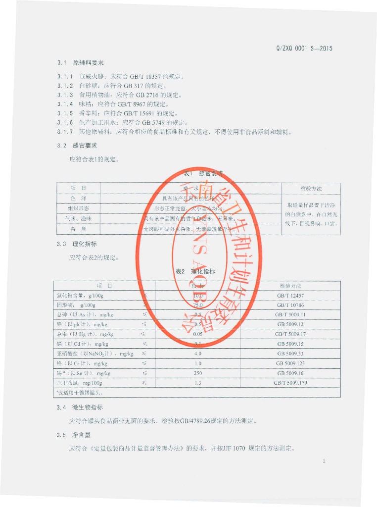 Q/ZXQ 0001S-2015 标准预览