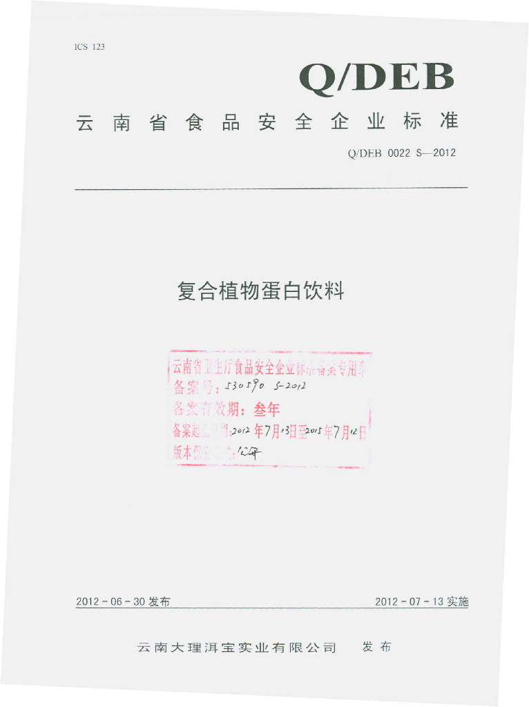 Q/DEB 0022S-2012 标准预览