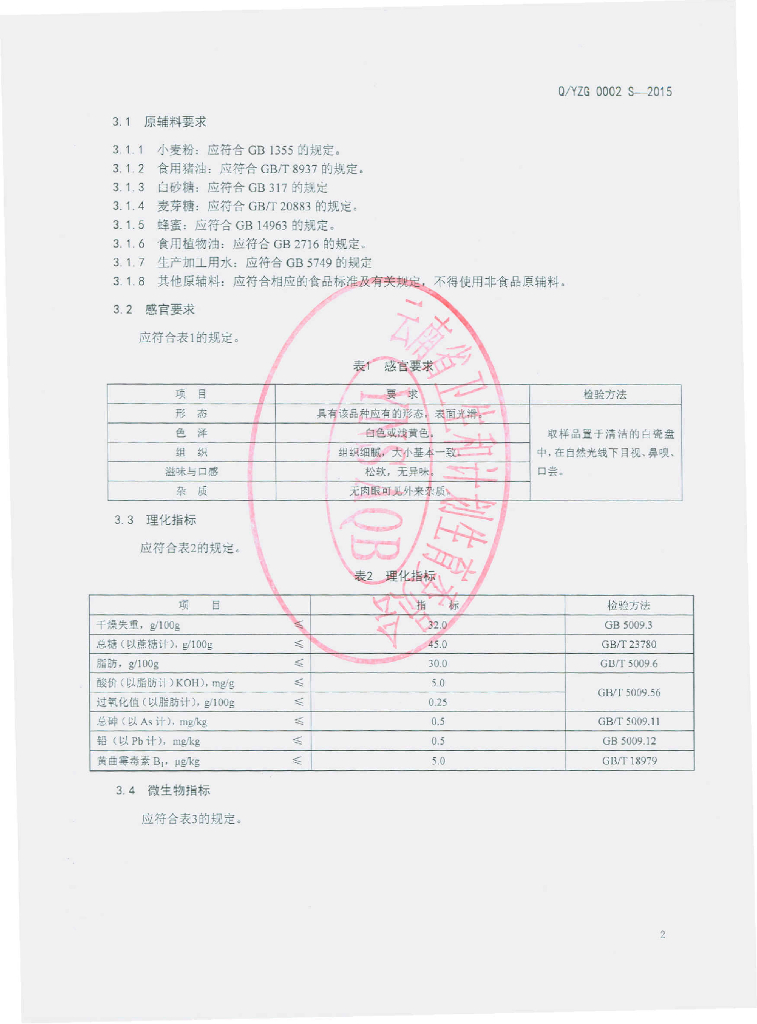 Q/YZG 0002S-2015 标准预览