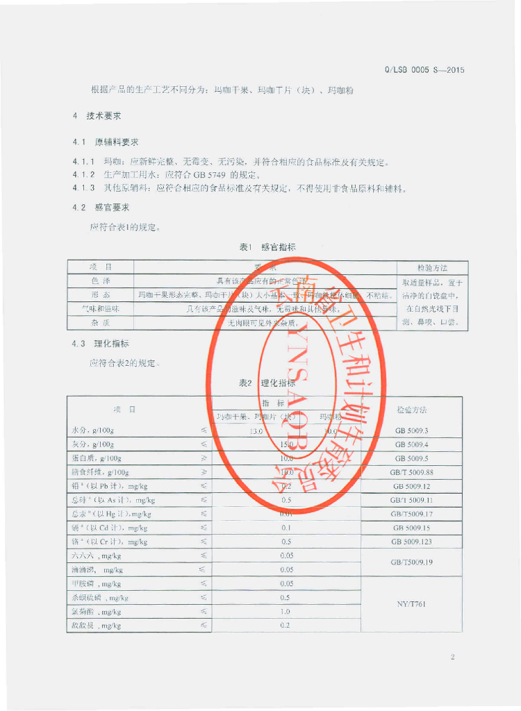 Q/LSB 0005S-2015 标准预览
