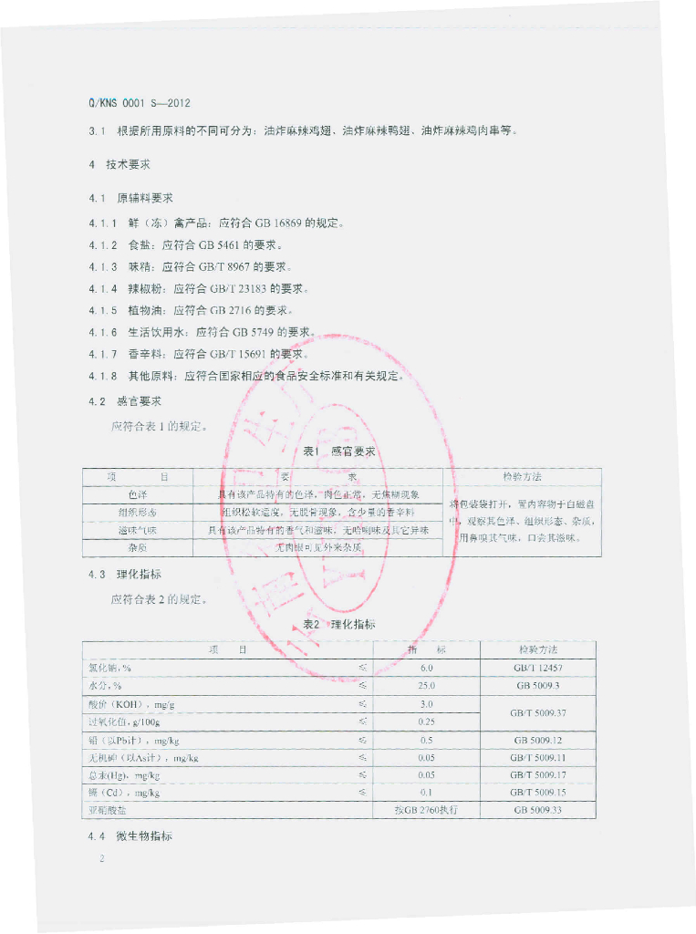 Q/KNS 0001S-2012 标准预览