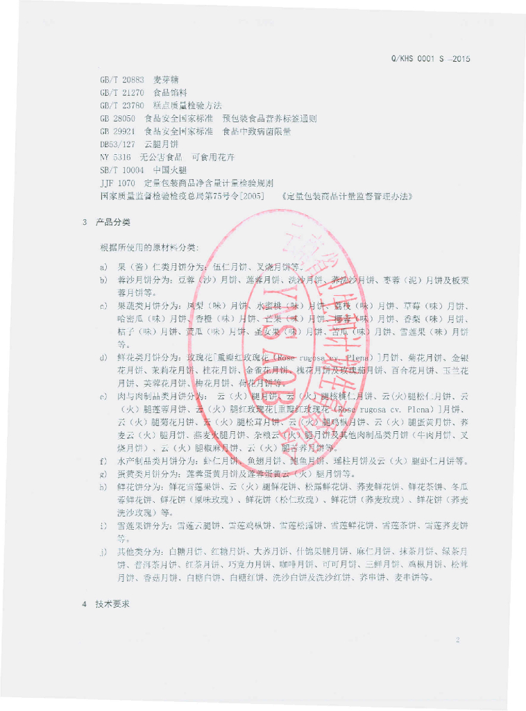 Q/KHS 0001S-2015 标准预览