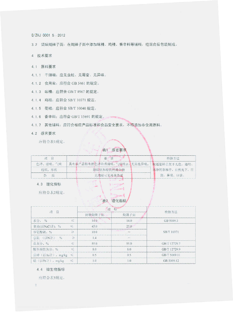 Q/ZHJ 0001S-2012 标准预览