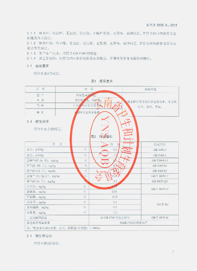 Q/YLR 0028S-2015 标准预览