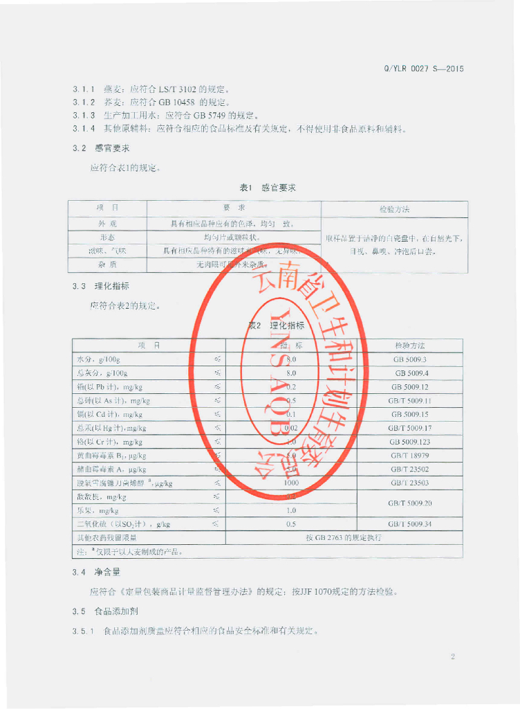 Q/YLR 0027S-2015 标准预览