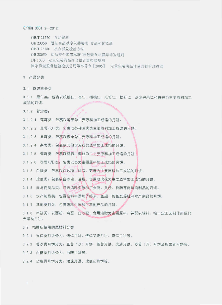 Q/YKG 0001S-2012 标准预览