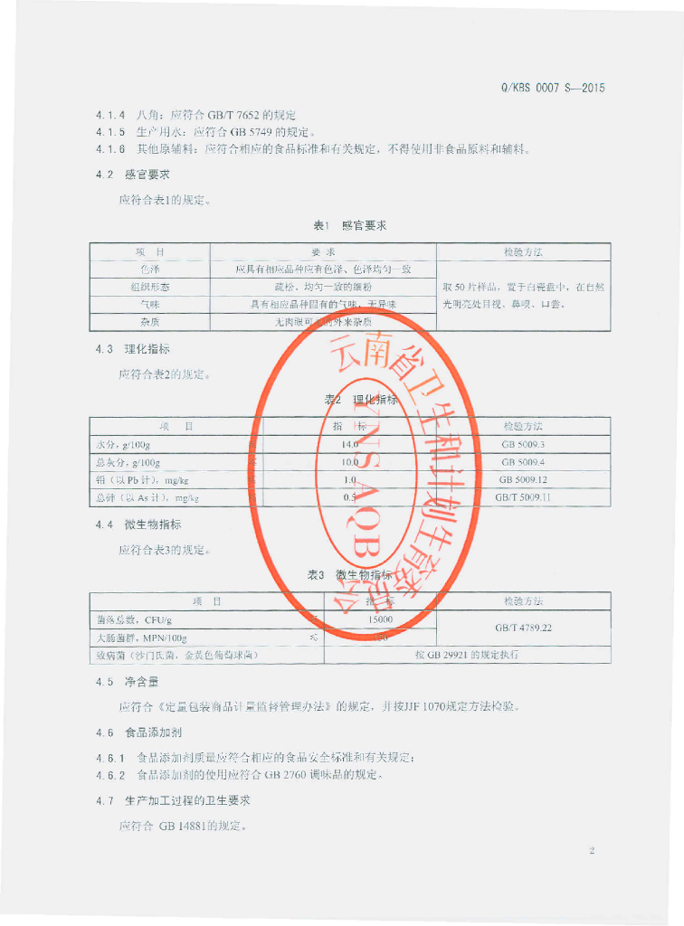 Q/KBS 0007S-2015 标准预览