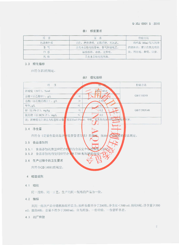 Q/JGJ 0001S-2015 标准预览
