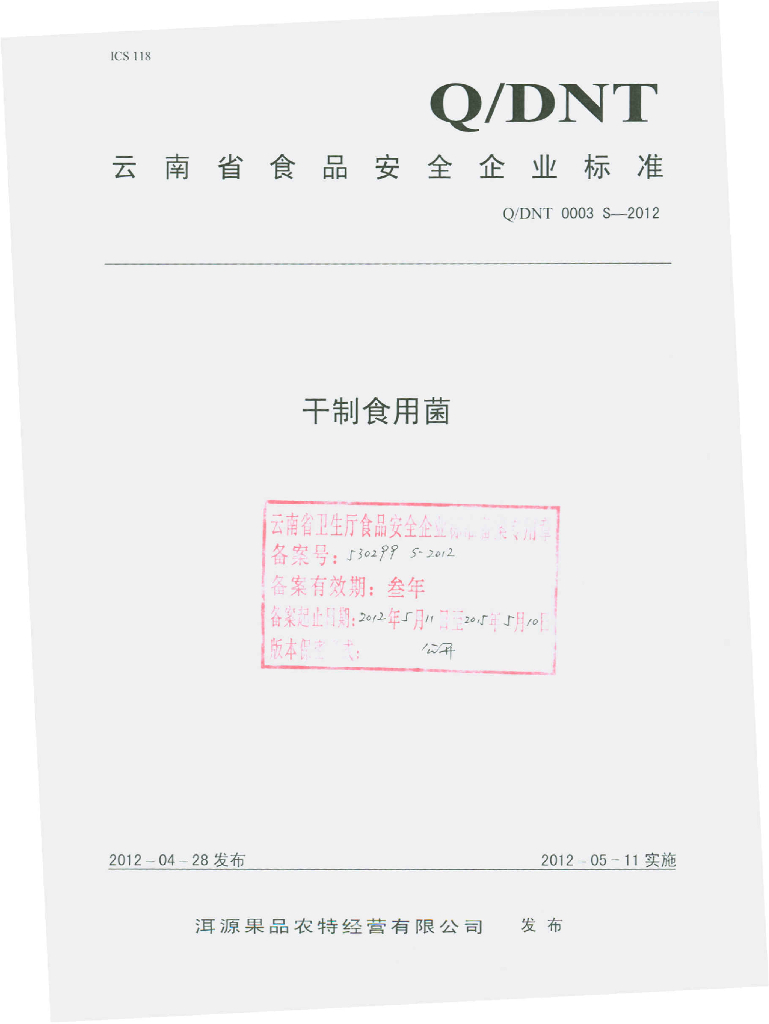 Q/DNT 0003S-2012 标准预览