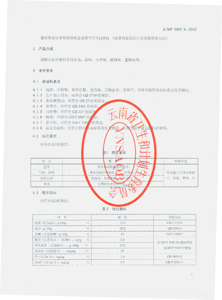 Q/DNT 0002S-2015 标准预览