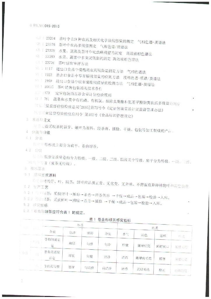 Q/RWLN 0001S-2015 标准预览