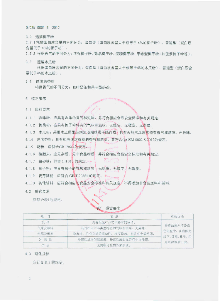 Q/GSM 0001S-2012 标准预览
