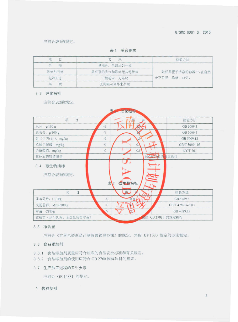 Q/SMC 0001S-2015 标准预览