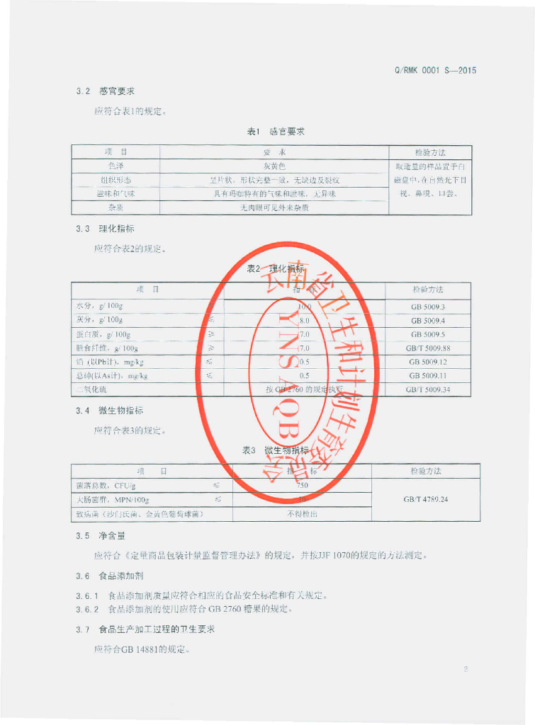 Q/RMK 0001S-2015 标准预览