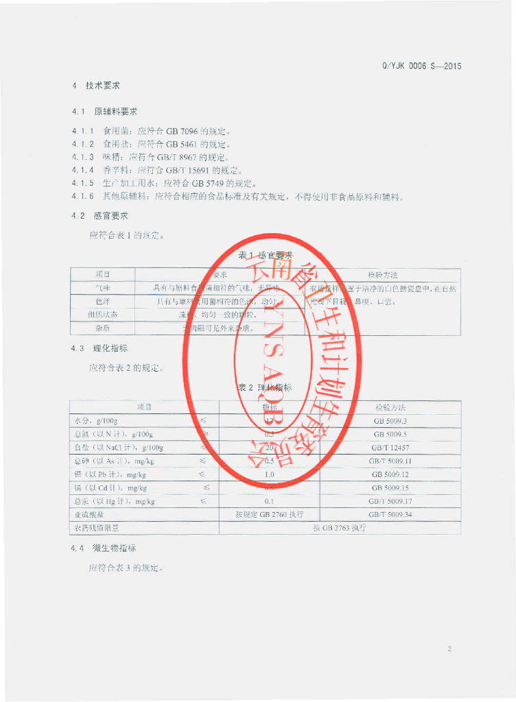 Q/YJK 0006S-2015 标准预览