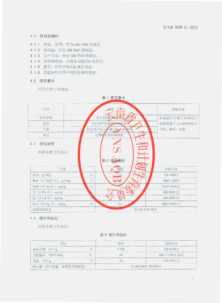 Q/YJK 0005S-2015 标准预览