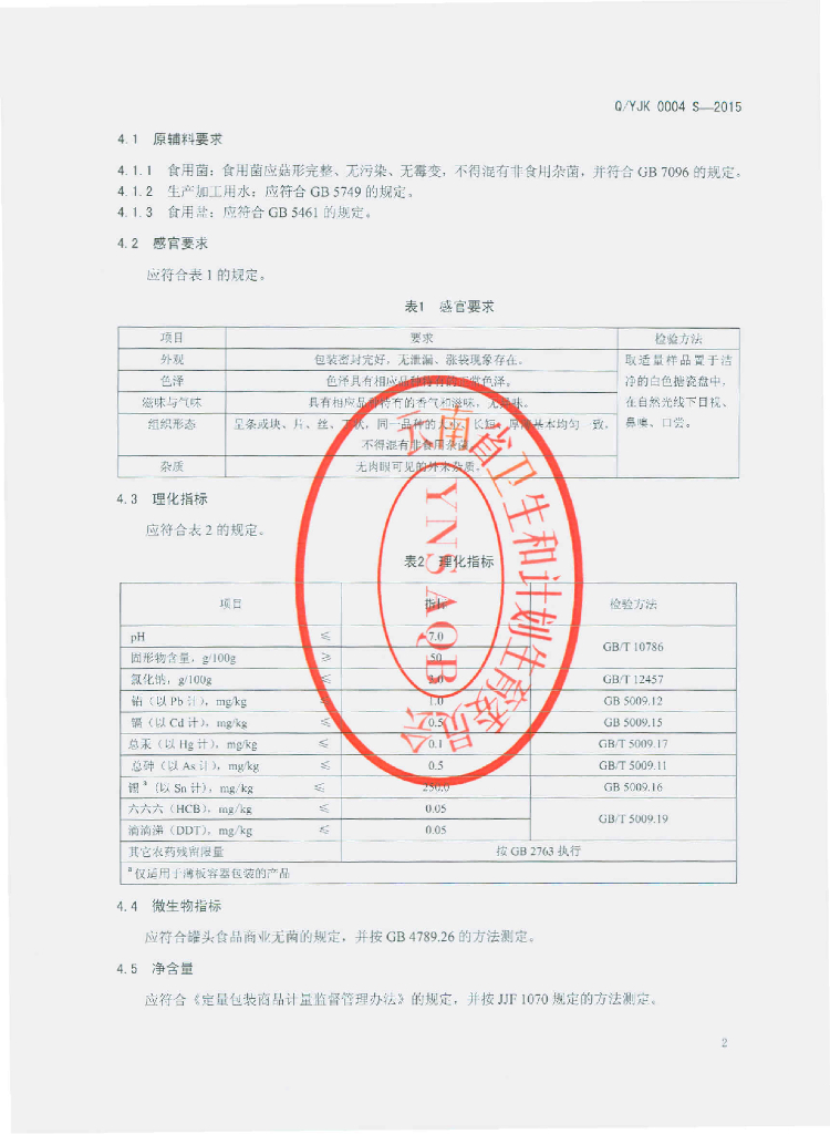 Q/YJK 0004S-2015 标准预览