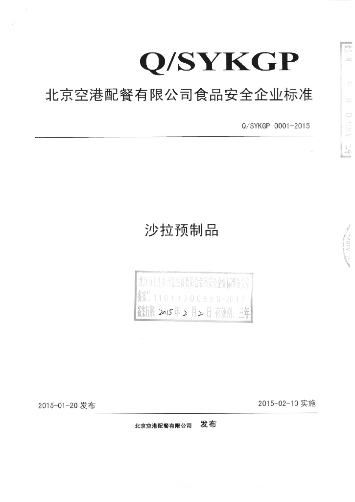 Q/SYKGP 0001-2015 标准预览