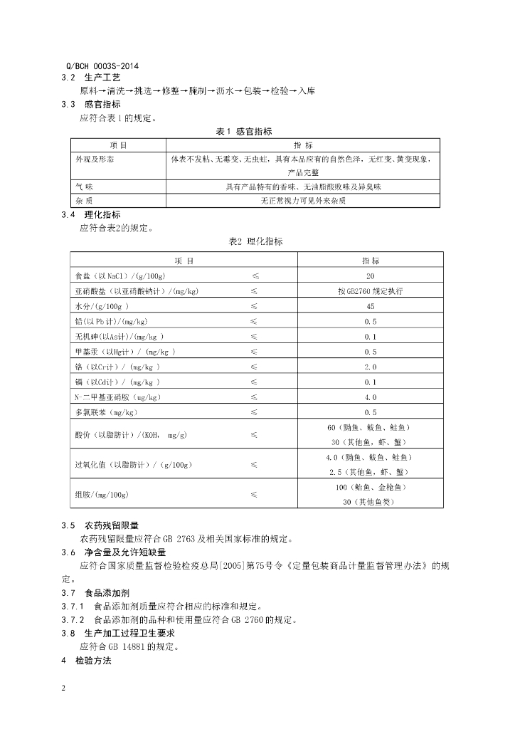 Q/BCH 0003S-2014 标准预览