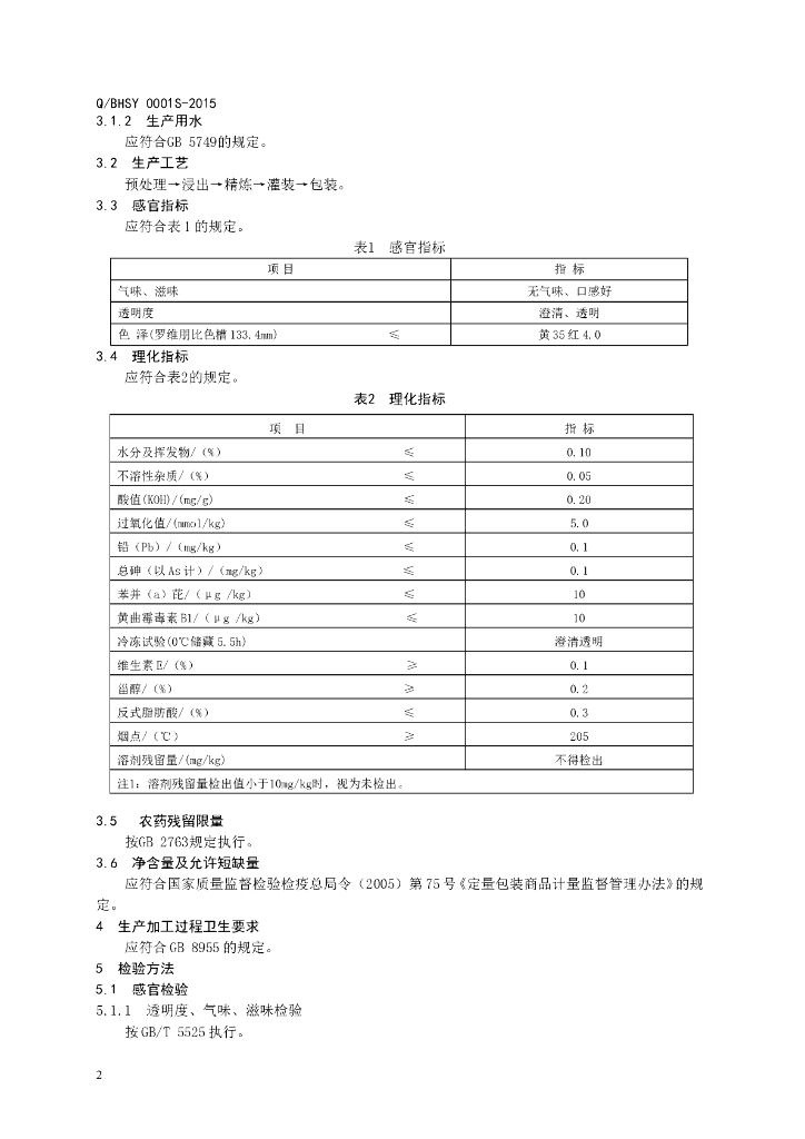 Q/BHSY 0001S-2015 标准预览