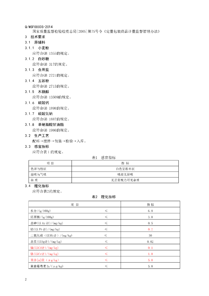Q/MSF 0003S-2014 标准预览