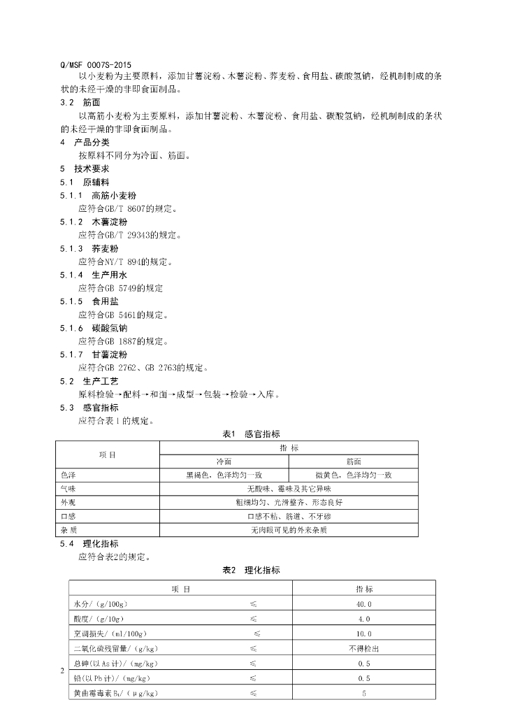 Q/MSF 0007S-2015 标准预览