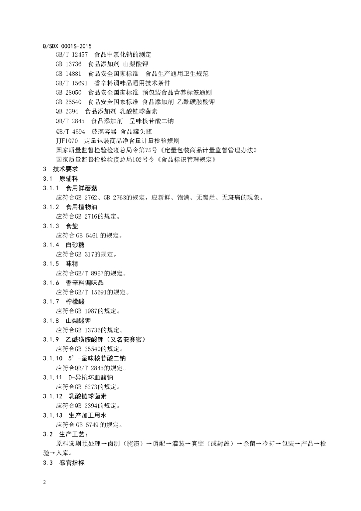 Q/SDX 0001S-2015 标准预览