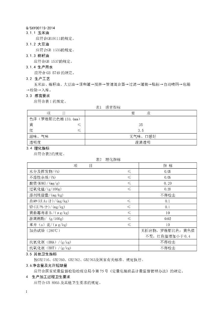 Q/SXY 0011S-2014 标准预览