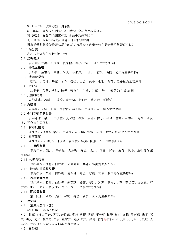 Q/YJG 0001S-2014 标准预览