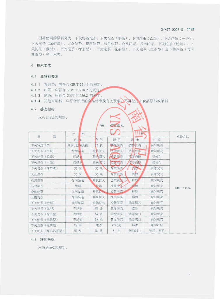 Q/XGT 0006S-2015 标准预览