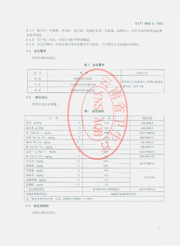 Q/LYT 0002S-2015 标准预览