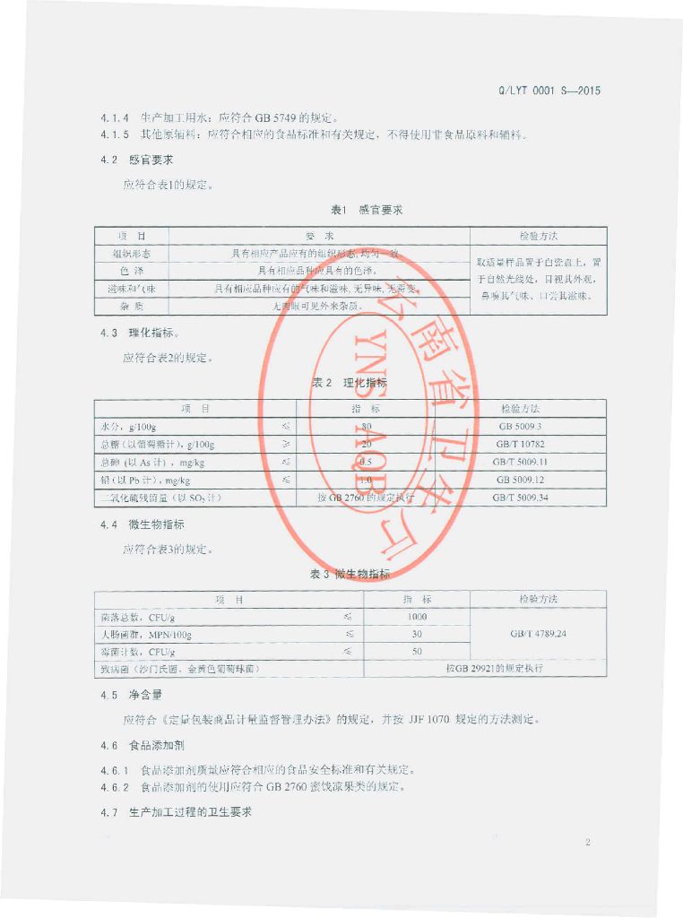 Q/LYT 0001S-2015 标准预览